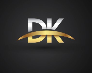 Gümüş ve altın harfler dk vektör çizim