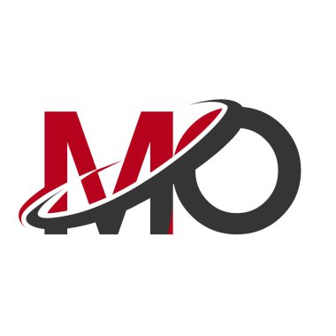 Kırmızı ve siyah harfler mo vektör çizim