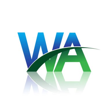 mavi ve yeşil vektör çizim wa mektuplar