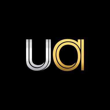 Gümüş ve altın harfler ua vektör çizim