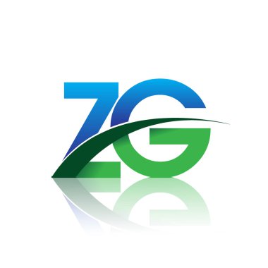 mavi ve yeşil harfler zg vektör çizim