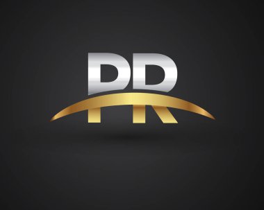 Gümüş ve altın harfler pr vektör çizim