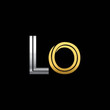 Gümüş ve altın harfler illüstrasyon vektör lo