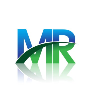 Bay mavi ve yeşil vektör çizim harfleri