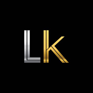 lk vektör çizim gümüş ve altın harfler