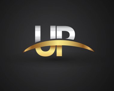 Gümüş ve altın mektupları vektör çizim