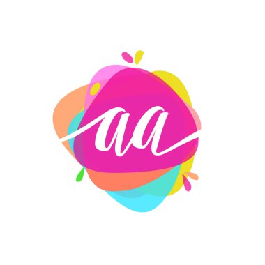 Renkli vektör logo ile aa mektuplar