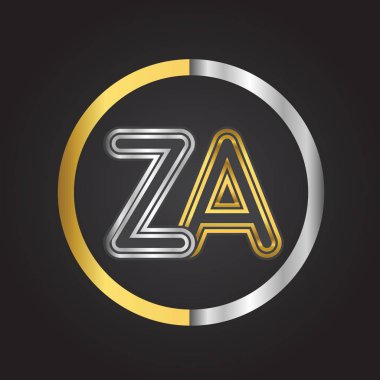 vektör çizim ile Gümüş altın harf za