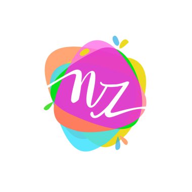 Renkli vektör logo harfleri nz ile