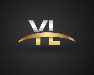 Gümüş ve altın harfler yl vektör çizim