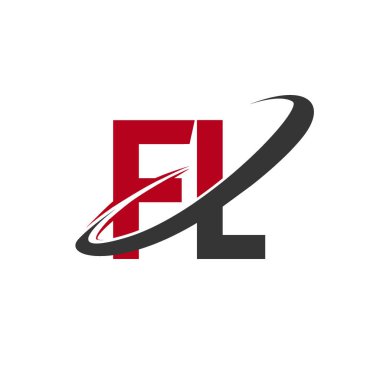 FL harfler ilk logo kimlik illüstrasyon