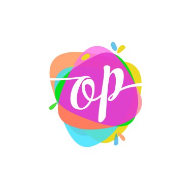 Renkli vektör logo harfleri op ile