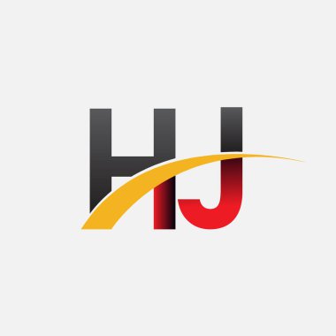 HJ harfler ilk logo kimlik illüstrasyon