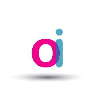 Oi harfler ilk logo kimlik illüstrasyon
