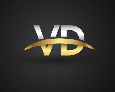 vektör çizim gümüş ve altın vd mektuplar