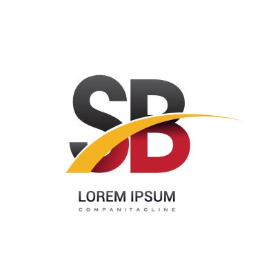 SB harfler ilk logo kimlik illüstrasyon