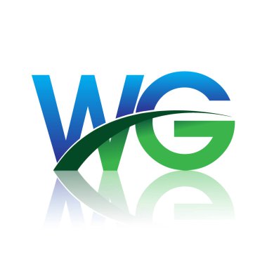 mavi ve yeşil vektör logo harfleri wg ile