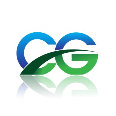 mavi ve yeşil vektör logo harfleri cg ile