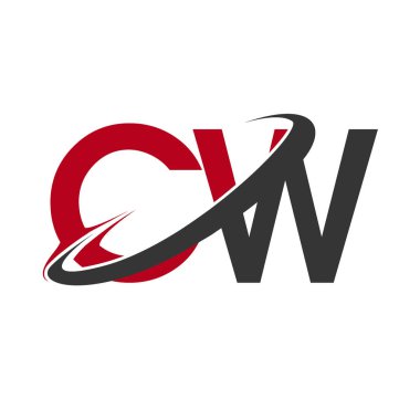 CW harfler ilk logo kimlik illüstrasyon