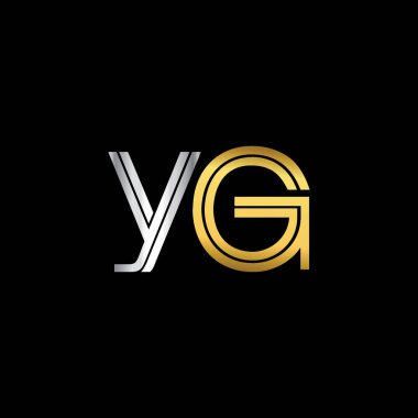 Gümüş ve altın harfler yg vektör çizim