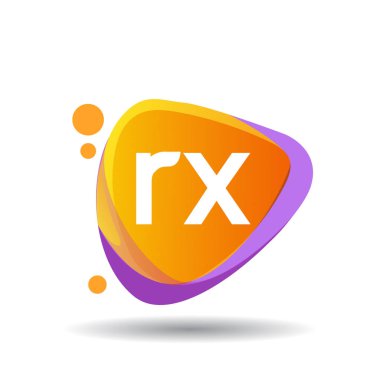 Rx renkli vektör logo ile harfler