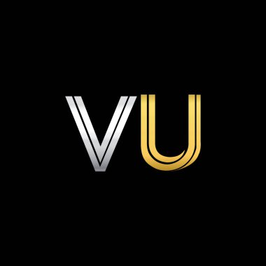 Gümüş ve altın harfler vu illüstrasyon vektör