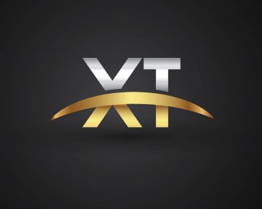 Gümüş ve altın harfler xt vektör çizim