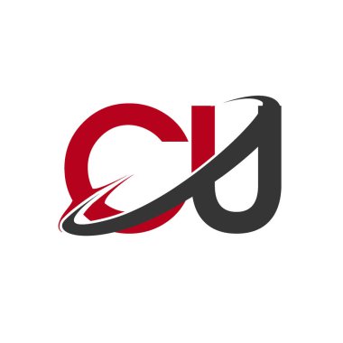 Cu harfler ilk logo kimlik illüstrasyon