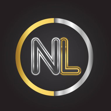 Altın vektör çizim nl mektuplar