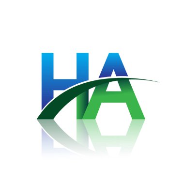 vektör illüstrasyon mavi ve yeşil harf ha