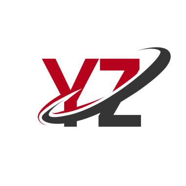 Kırmızı ve siyah harfler yz vektör çizim