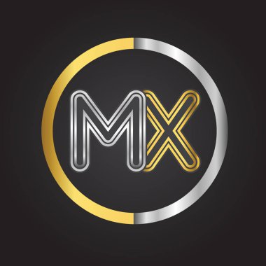 Altın harfler mx vektör çizim