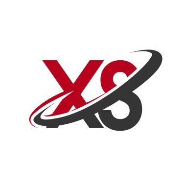 Kırmızı ve siyah harfler xs vektör çizim