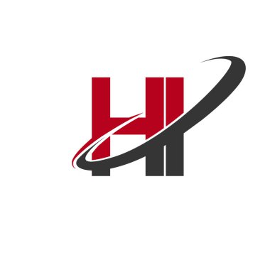 vektör illüstrasyon kırmızı ve siyah harfler Merhaba