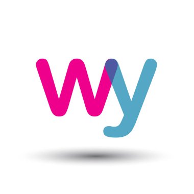 Renkli vektör logo harfleri wy ile
