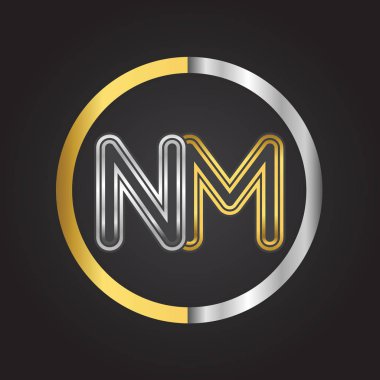 Altın harfler nm vektör çizim