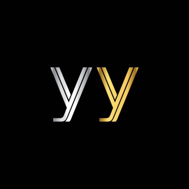 Gümüş ve altın harfler yy vektör çizim