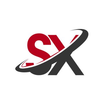 Kırmızı ve siyah alfabesi harfleri sx basit vektör çizim