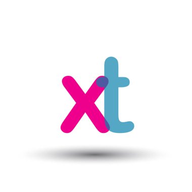 Renkli vektör logo harfleri xt ile