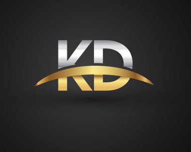 kd vektör çizim gümüş ve altın harfler