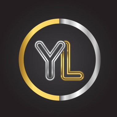 vektör çizim ile Gümüş altın harfler yl