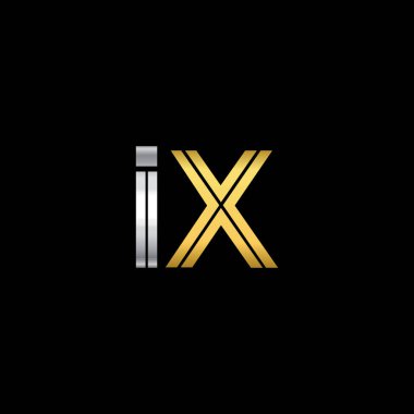 Gümüş ve altın harfler IX vektör çizim