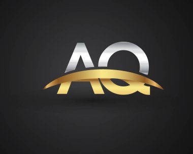 Gümüş ve altın harfler aq vektör çizim