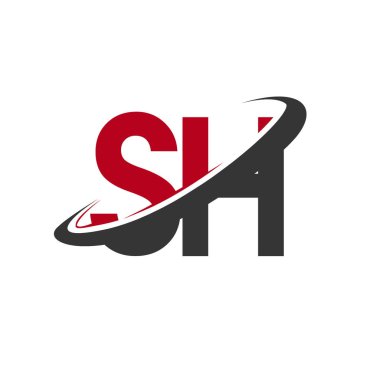 basit vektör çizim kırmızı ve siyah alfabesinin harfleri sh