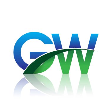 mavi ve yeşil vektör çizim gw mektuplar