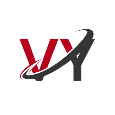 Kırmızı ve siyah harfler vy vektör çizim