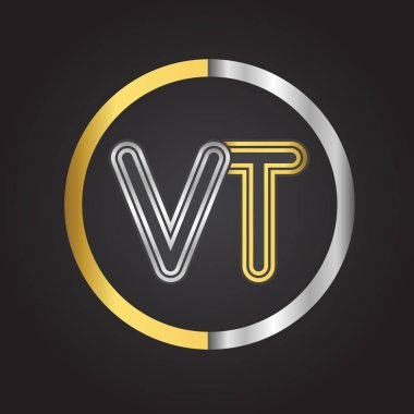 vektör çizim Gümüş altın ile vt mektuplar