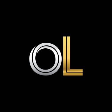 Gümüş ve altın harfler ol çizimi vektör