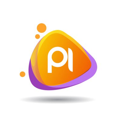 renkli vektör logo ile harf pi