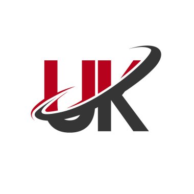 İngiltere'de basit vektör çizim kırmızı ve siyah alfabesi harfleri